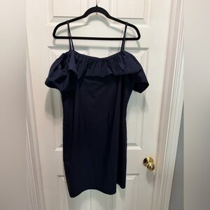 Ralph Lauren Navy Strap and Off-Shoulder Mini Dress